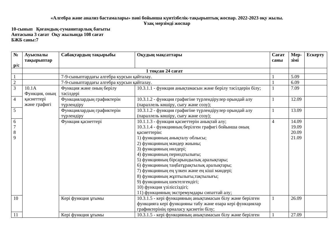 10 КТЖ ҚГБ Алгебра+ж не+анализ+бастамалары 2022 23