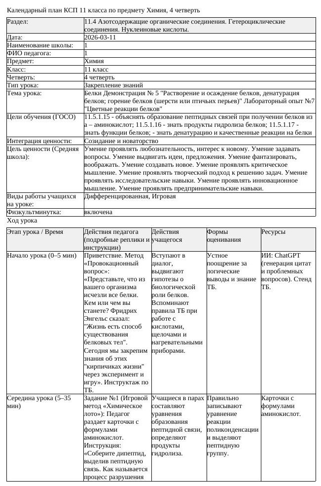 КСП Химия 11 класс 4 четверть Белки Демонстрация 5 Растворение и (урок 1)