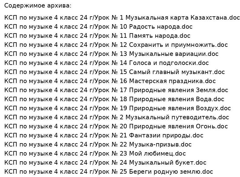 КСП музыка 4 класс 24 г