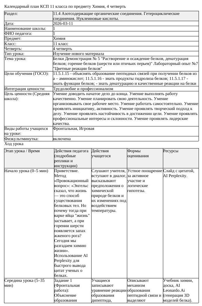 КСП Химия 11 класс 4 четверть Белки Демонстрация 5 Растворение и (урок 2)