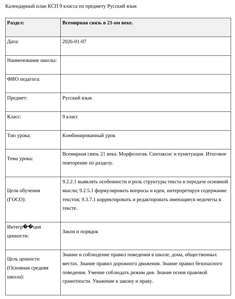 Русский язык 9 класс Всемирная связь 21 века Морфология Синтаксис (вариант 2)