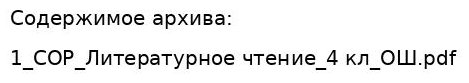 СОР Литературное чтение 4 кл ОШ